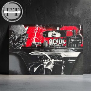 AC/DC Poster PWR Up Tour At Detroit MI Ford Field On April 30 2025 Home Decor Poster Canvas