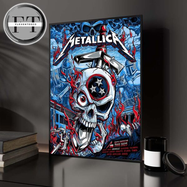 Metallica M72 Nashville Night 1 At Nissan Stadium North American Tour 2025 On May 1 2025 Home Decor Poster Canvas