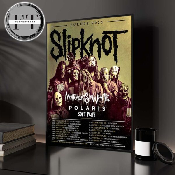 Slipknot Music Show Europe 2025 Tour Schedule Home Decor Poster Canvas