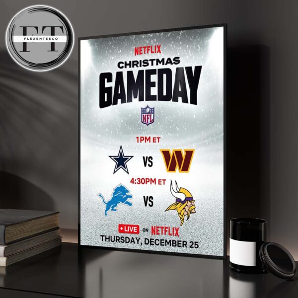 2025 NFL Schedule On December 25 Chritmast Game Day Home Decor Poster Canvas