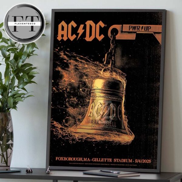 AC/DC At Gillette Stadium In Foxborough MA On May 4 2025 PWR Up Tour Home Decor Poster Canvas