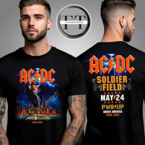 AC DC Chicago PWR UP Tour 2025 Two Sided Unisex T-Shirt