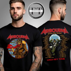 Airbourne Scorch Circle Tour 25 Taking Back Europe Two Sided Unisex T-Shirt