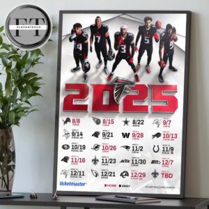 Atlanta Falcons 2025 NFL Schedule Match Dates Home Decor Poster Canvas
