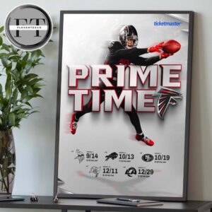 Atlanta Falcons 2025 NFL Schedule Match Dates Prime Time Home Decor Poster Canvas