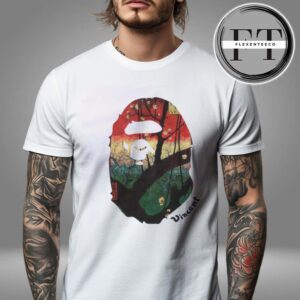 Bape x Van Gogh Museum Ape Head Canvas Art Blossom Ape Unisex T-Shirt