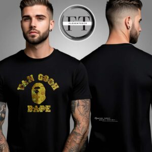 Bape x Van Gogh Museum College Crewneck Golden Bloom Ape Two Sided Unisex T-Shirt