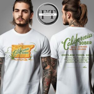 Billy Strings Spring Tour 2025 California Sober Cities Taylor Rushing Two Sided Unisiex T-Shirt