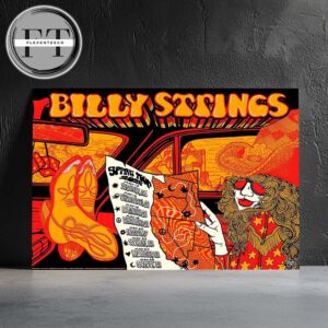 Billy Strings Spring Tour On May 13-25 2025 Schedule Outlaw Music Festival Home Decor Poster Canvas
