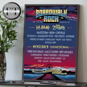 Boardwalk Rock At Ocean City MD On May 17-18 2025 Fan Gifts Line Up Home Decor Poster Canvas