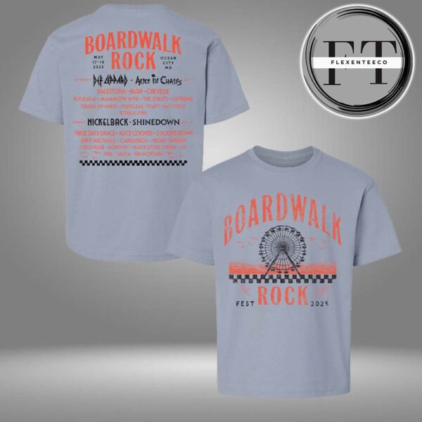 Boardwalk Rock At Ocean City MD On May 17-18 2025 Youth Ferris Wheel Line Up Two Sided Unisex T-Shirt
