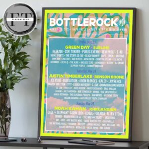 BottleRock The First Taste Of Summer At Napa Valley On May 23-25 2025 Line Up Tour Home Decor Poster Canvas