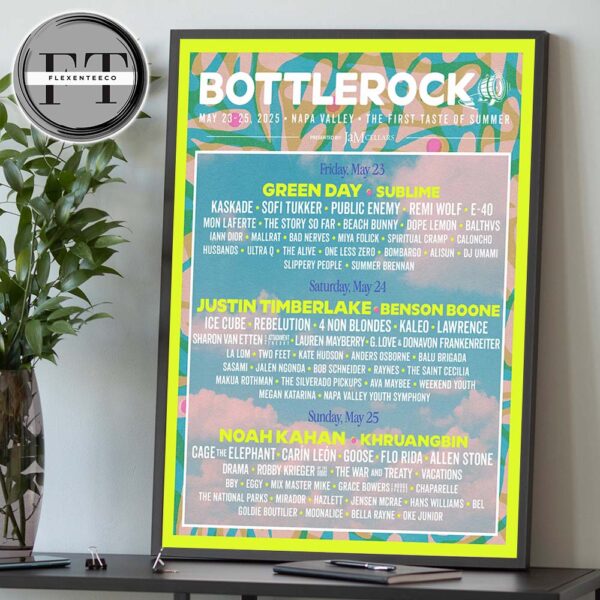 BottleRock The First Taste Of Summer At Napa Valley On May 23-25 2025 Line Up Tour Home Decor Poster Canvas