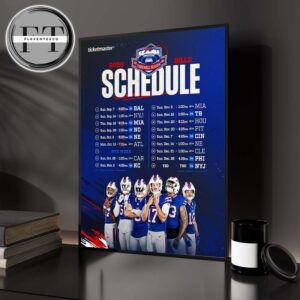 Buffalo Bills 2025 NFL Schedule Match Dates Home Decor Poster Canvas