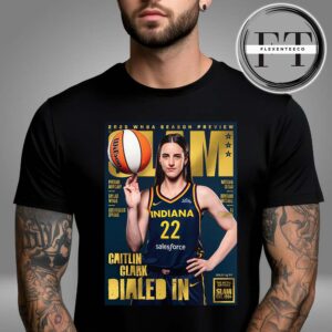 Caitlin Clark From Iowa Hawkeyes x SLAM 256 Tribute Poster Cover 2025 WNBA Season Preview Dailed In Gold Metal Unisex T-Shirt