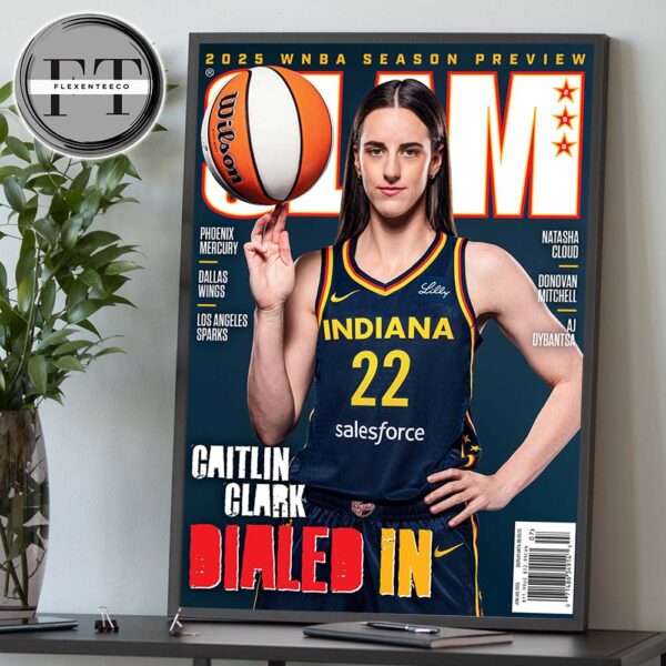 Caitlin Clark From Iowa Hawkeyes x SLAM 256 Tribute Poster Cover 2025 WNBA Season Preview Dailed In Home Decor Poster Canvas