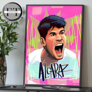 Carlos Alcaraz Wins The 2025 Italian Open Rome Masters Title On The ATP Tour Home Decor Poster Canvas