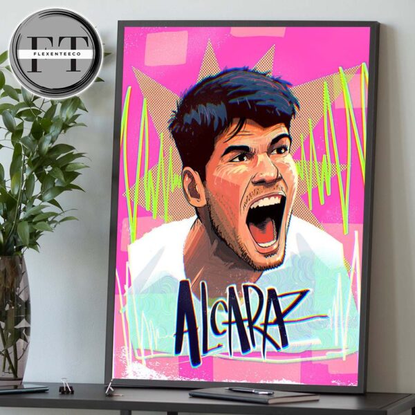 Carlos Alcaraz Wins The 2025 Italian Open Rome Masters Title On The ATP Tour Home Decor Poster Canvas