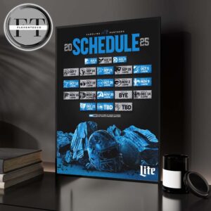 Carolina Panthers 2025 NFL Schedule Match Dates Home Decor Poster Canvas