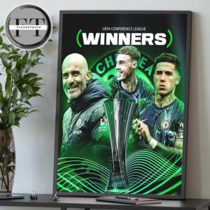 Chelsea Takes Home The 2024-25 UEFA Conference League Honors Home Decor Poster Canvas