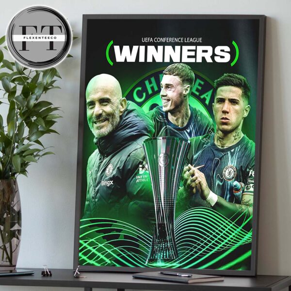 Chelsea Takes Home The 2024-25 UEFA Conference League Honors Home Decor Poster Canvas