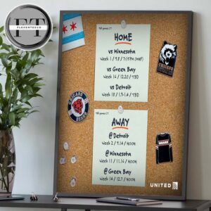 Chicago Bears 2025 NFL Schedule Home Decor Poster Canvas