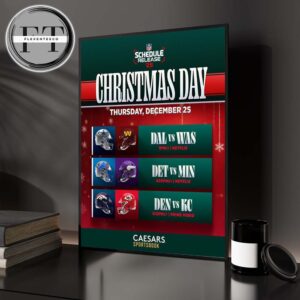 Christmas Day On December 25 2025 NFL Schedule Home Decor Poster Canvas