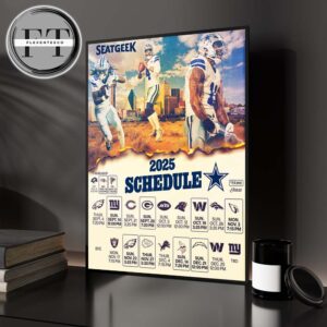 Dallas Cowboys 2025 NFL Schedule Home Decor Poster Canvas