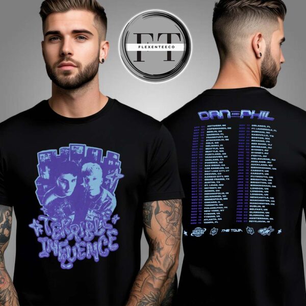 Dan And Phil Tour Dates 2025 Two Sided Unisex T-Shirt