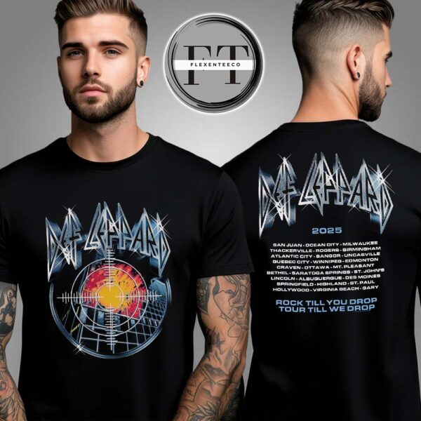 Def Leppard Pyromania Summer Tour 2025 Two Sided Unisex T-Shirt