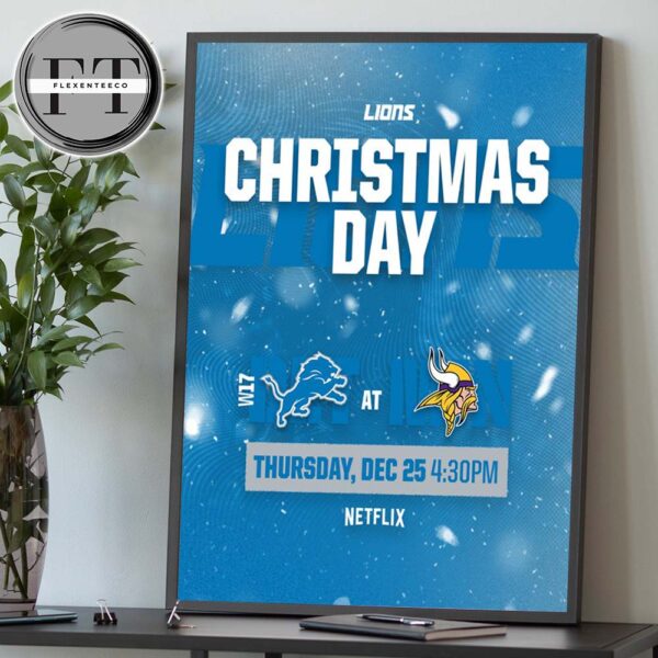 Detroit Lions Versus Minnesota Vikings On December 25 Chritmast Game Day 2025 NFL Schedule Home Decor Poster Canvas