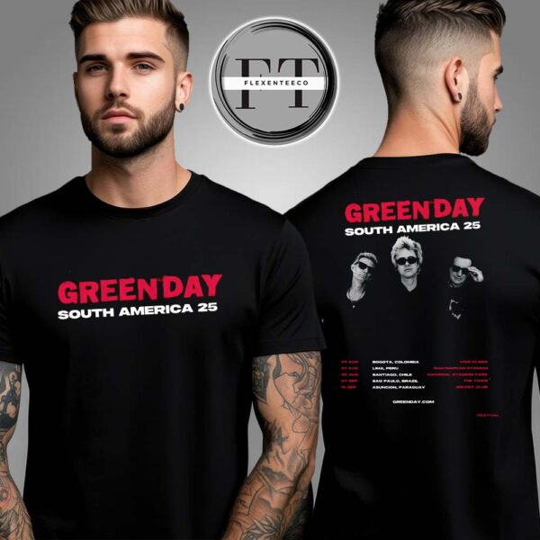 Greenday South America 25 Tour Schedule Two Sided Unisex T-Shirt