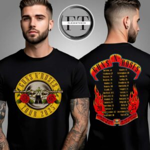 Gun N Rose Bullet Logo World Tour 2025 Two Sided Unisex T-Shirt