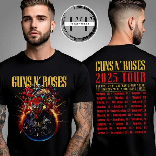 Gun N Rose Tour Admat 2025 Two Sided Unisex T-Shirt