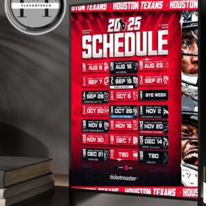 Houston Texans 2025 NFL Schedule Home Decor Poster Canvas