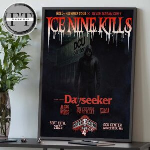 Ice Nine Kills Hell Of A Summer Tour x Silver Scream Con 4 At DCU Center In Worcester MA On September 13th 2025 Home Decor Poster Canvas