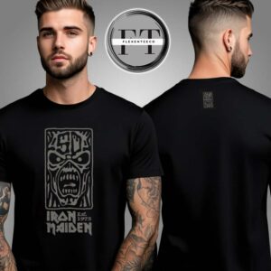 Iron Maiden 50th Logo Stamp Stonewashed IM50 Run For Your Lives Tour Two Sided Unisex T-Shirt
