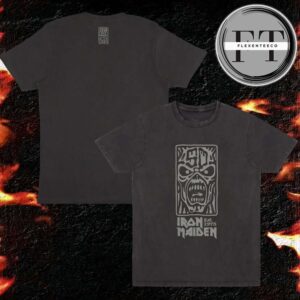 Iron Maiden 50th Logo Stamp Stonewashed IM50 Run For Your Lives Tour Two Sided Washed T-Shirt
