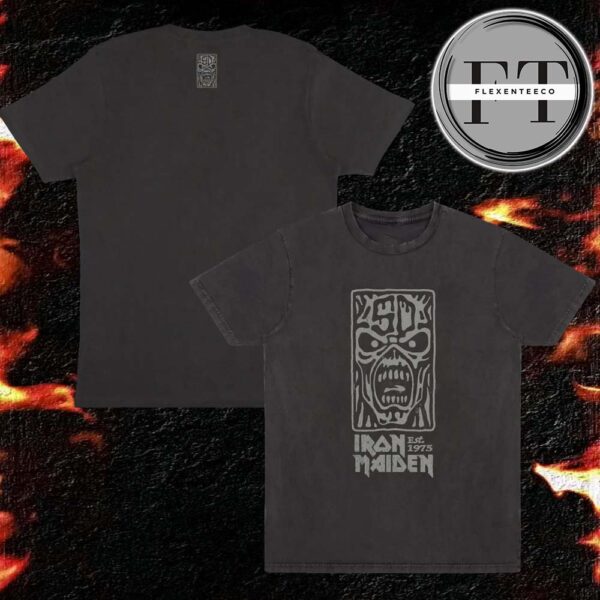Iron Maiden 50th Logo Stamp Stonewashed IM50 Run For Your Lives Tour Two Sided Washed T-Shirt