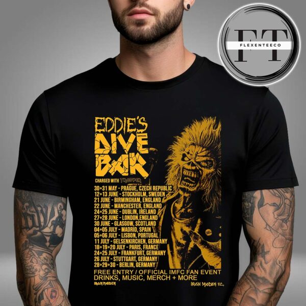 Iron Maiden Eddie Dive Bar Run For Your Lives Tour 2025 Unisex T-Shirt
