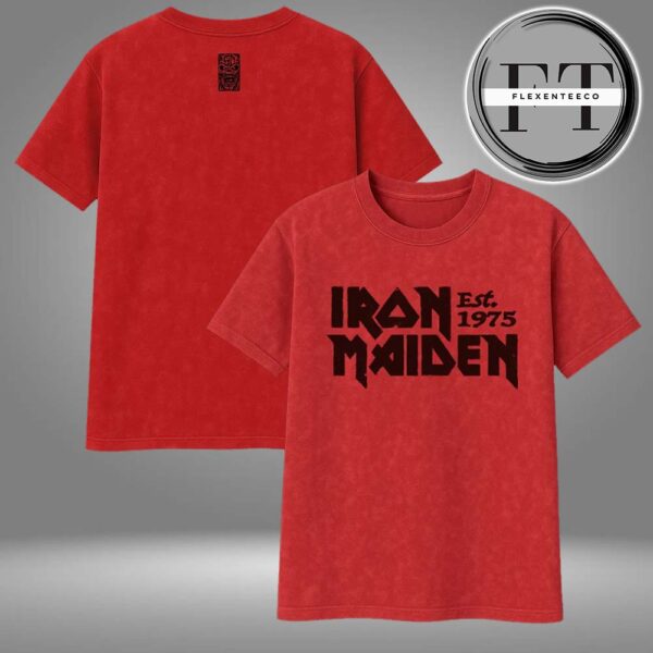 Iron Maiden Est 1975 Logo IM50 Run For Your Lives Tour Two Sided Washed T-Shirt