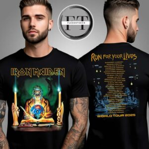 Iron Maiden Retro Clairvoyant 2025 Tour Two Sided Unisex T-Shirt