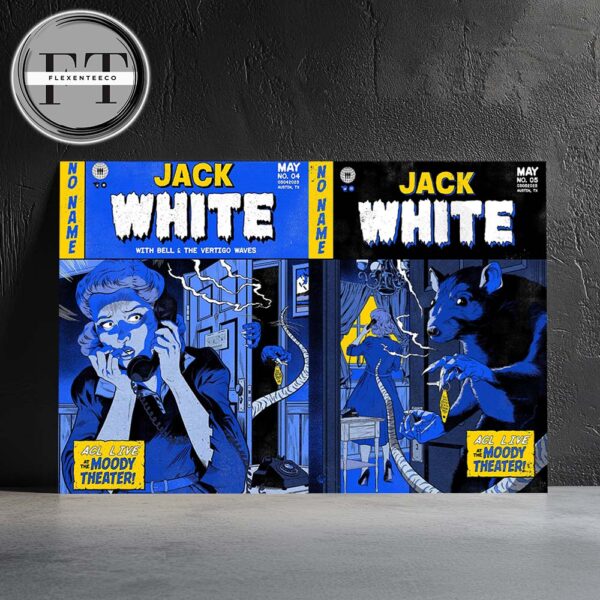 Jack White Full Shows Combined Poster ACL Live At The Moody Theater In Austin TX On May 4 2025 And May 5 2025 Home Decor Poster Canvas