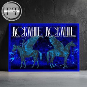 Jack White Full Shows Combined Poster At Mission Ballroom In Denver CO On May 8 2025 And May 9 2025 Home Decor Poster Canvas