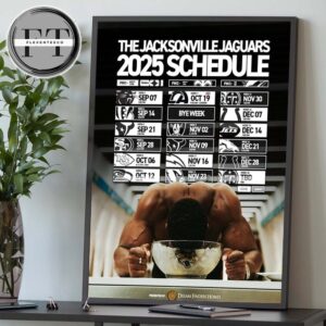 Jacksonville Jaguars 2025 NFL Schedule Match Dates Home Decor Poster Canvas