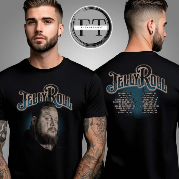 Jerry Roll Blue Portrait Tour Two Sided Unisex T-Shirt