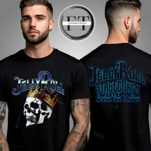 Jerry Roll Stagecoach Skull King In Indio CA On April 26 2025 Two Sided Unisex T-Shirt