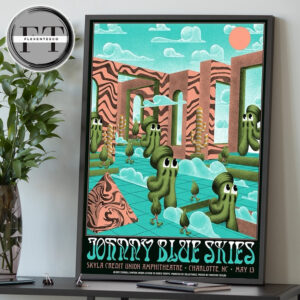 Johnny Blue Skies Limited Edition Poster At Skyla Credit Union Amphitheatre In Charlotte NC On May 13 2025 Home Decor Poster Canvas