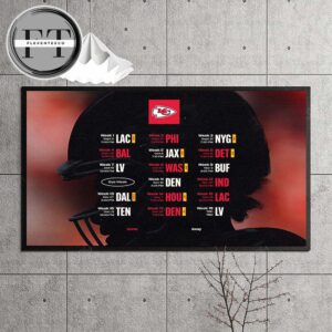 Kansas City Chiefs 2025 NFL Schedule Match Dates Landscape Home Decor Poster Canvas