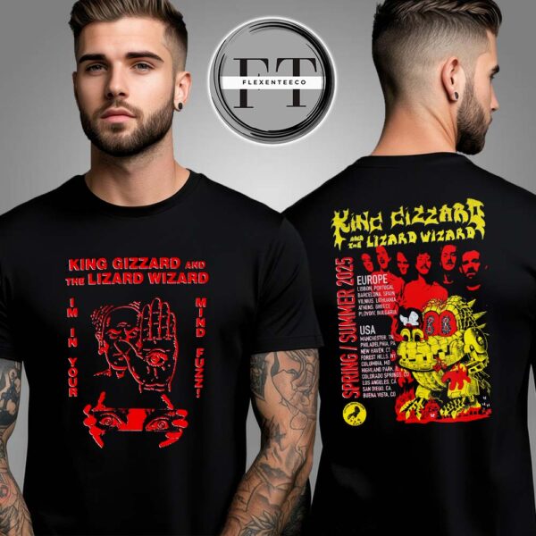 King Gizzard Spring Summer Tour 2025 Tour Dates Schedule Two Sided Unisex T-Shirt